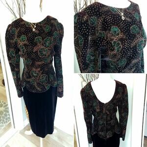 Vintage 80s Scott McClintock velvet sparkle dress
